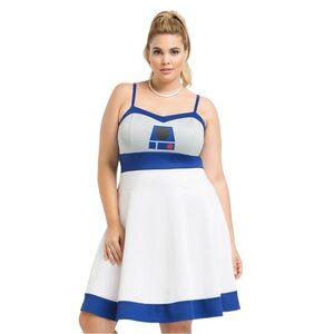 Torrid Her Universe Disney Star Wars R2-D2 Cosplay Knee Length Skater Dress 4X